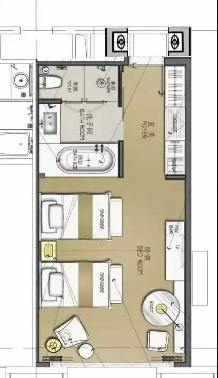 客房平面图方案9